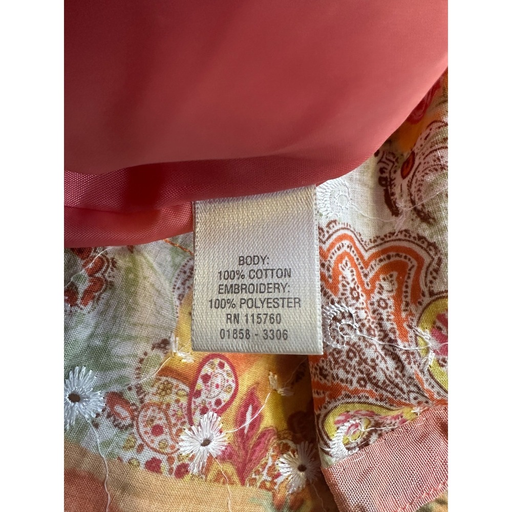 CJ Banks Orange Paisley Floral Patchwork Embroidered Midi Skirt Boho Plus Sz 16W - Picture 4 of 12